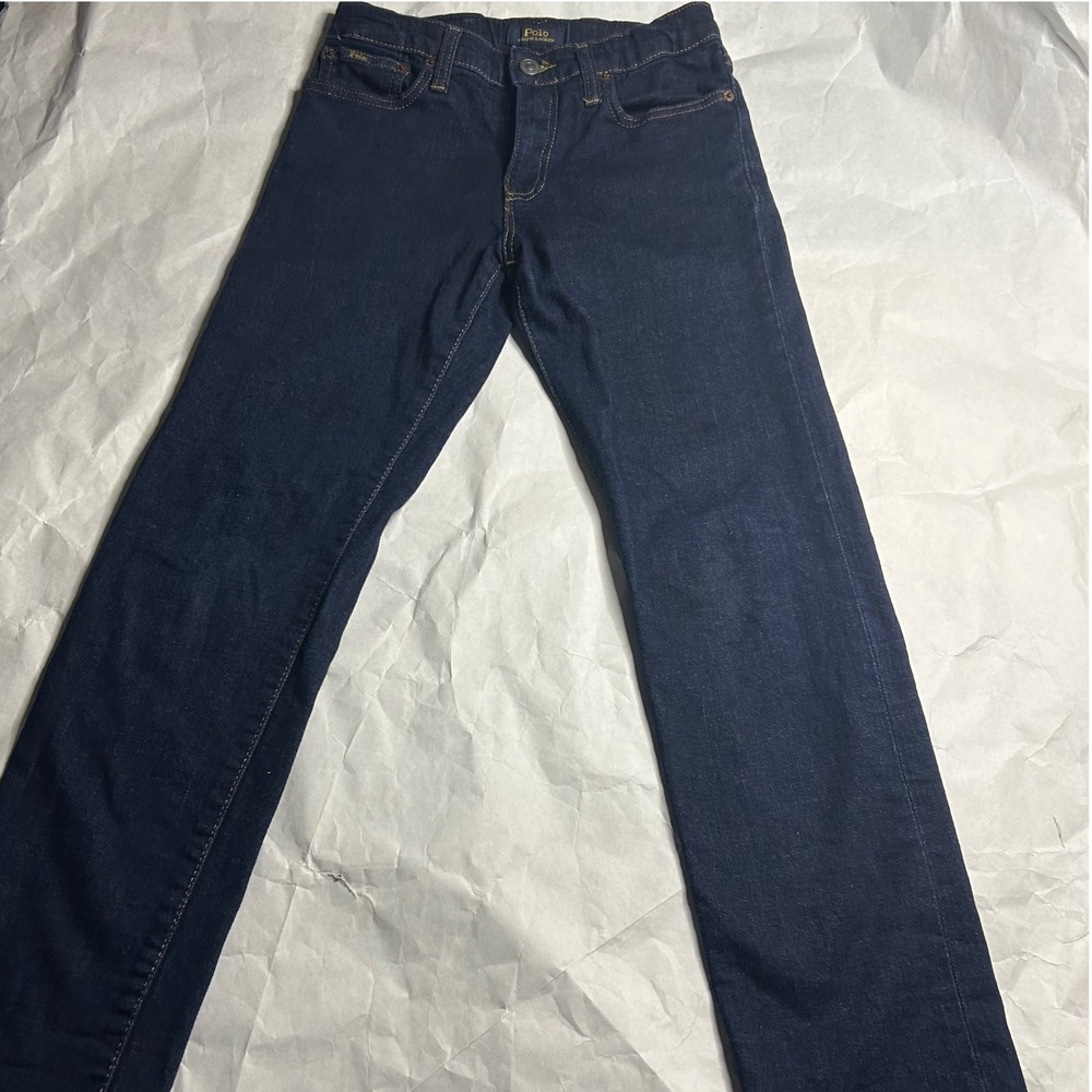 Polo Ralph Lauren Jeans Boys Size‎ 12 The Hampton Straight Fit Denim Dark Wash